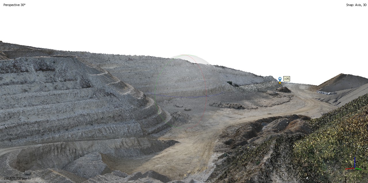 Levé de carrière — nuage de points — RL TOPO