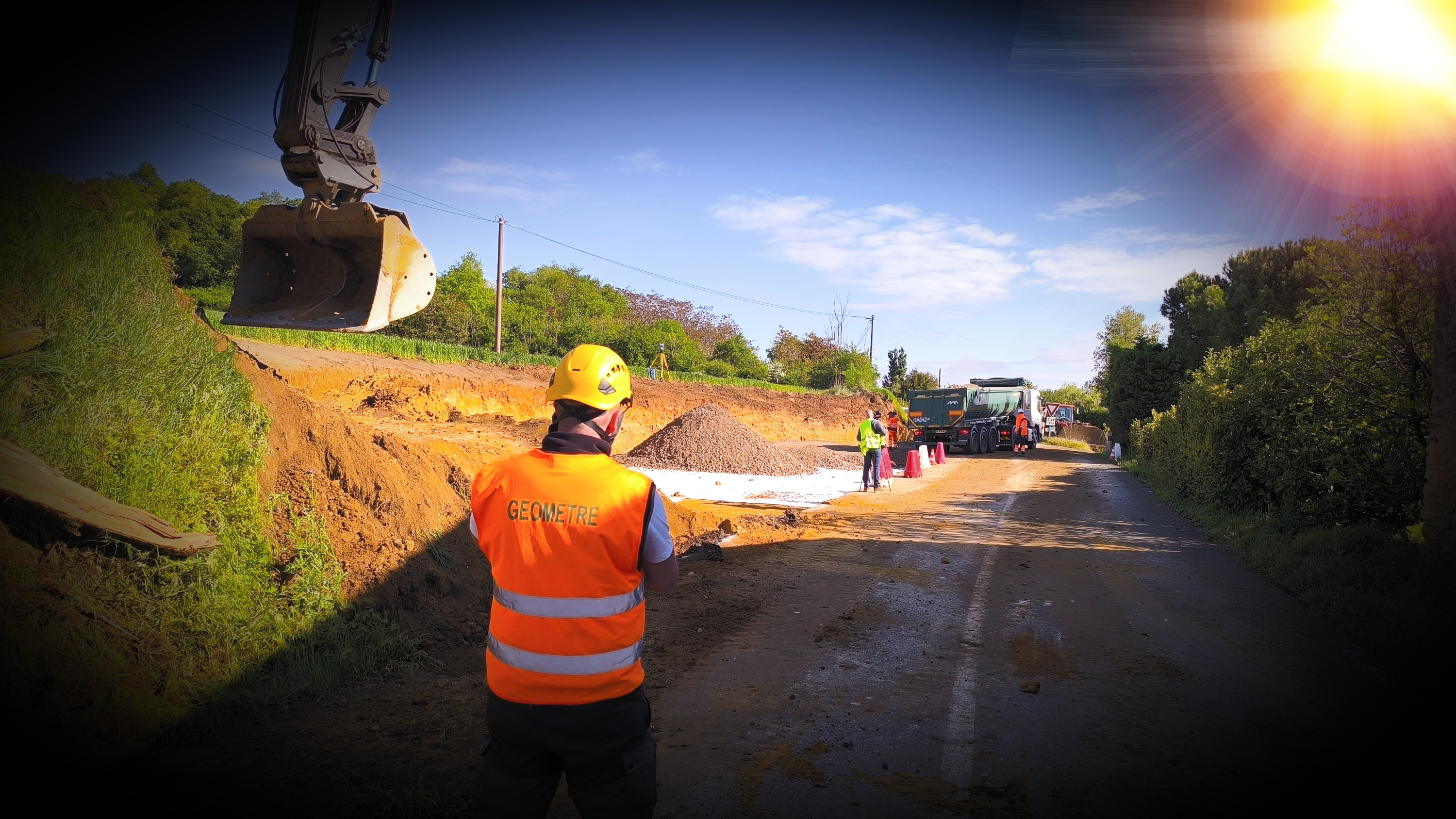 Géomètre sur chantier de voirie — RL TOPO